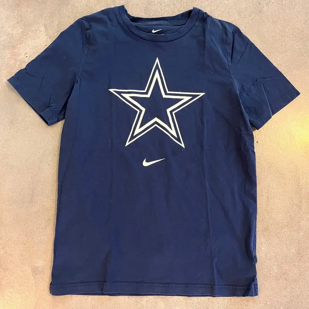 Nike NFL Dallas Cowboys Football Blue Sports team apparel tshirt Boys Large 14